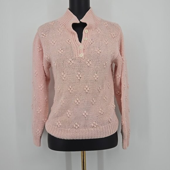 Stanley Blacker Pink Women's Sweater Pullover Sweater Raised Balls Size Small - Picture 1 of 9